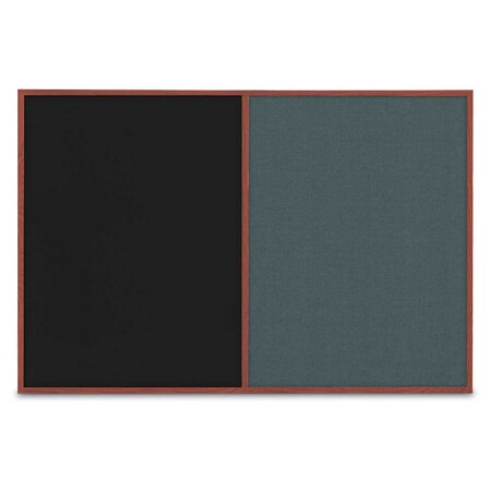 United Visual Products Slim Style Indoor Enclosed Corkboard, 42 UVRDS42SBH-SATIN-COBACC